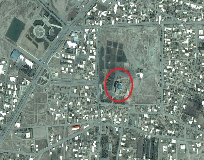 نقشه هوایی از گنبد سلطانیه بزرگترین گنبد آجری جهان