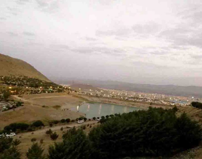 تصویر سد گاوازنگ از ارتفاعات گاوازنگ